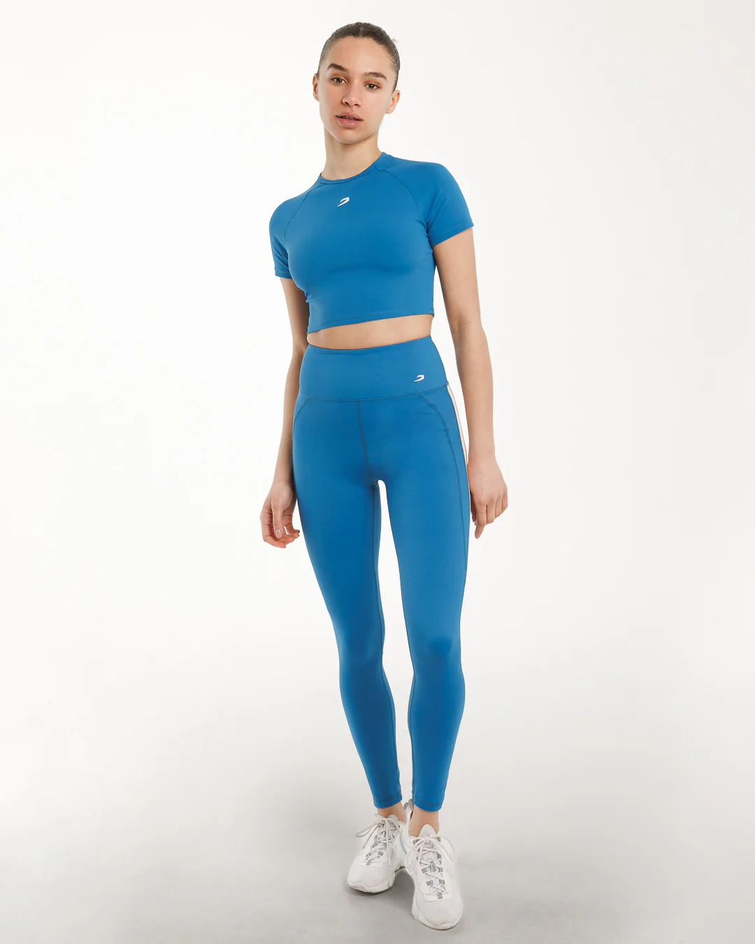 Training Short Sleeve Crop Top - Blue - Image 9