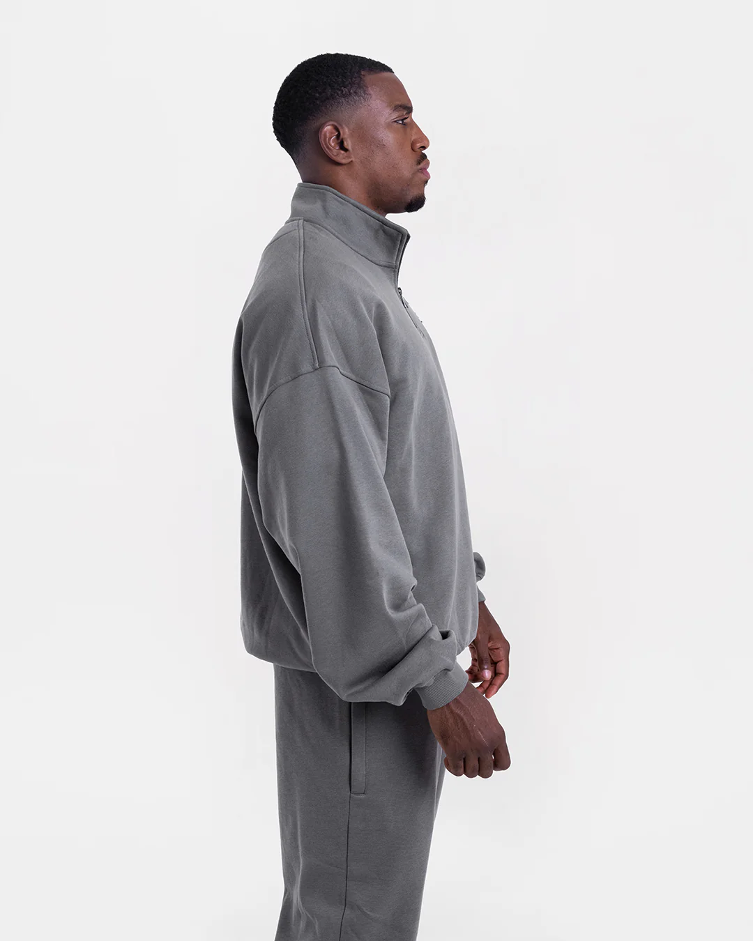 East Street 1/4 Zip - Distressed Grey - Image 4