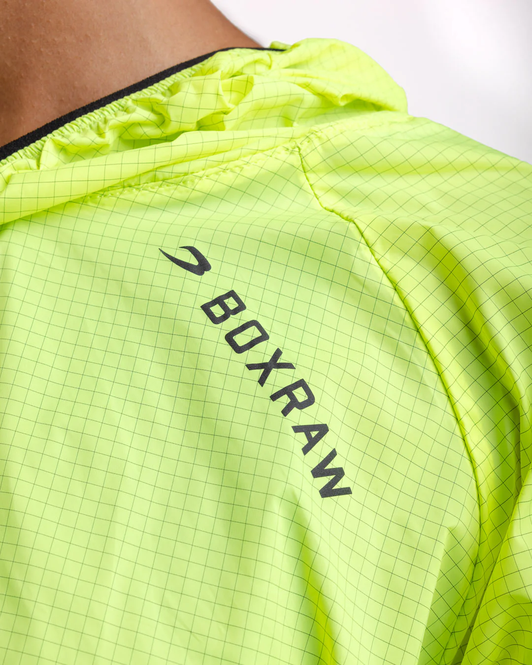 Genaro Cropped Windbreaker Hoodie - Neon Yellow - Image 6