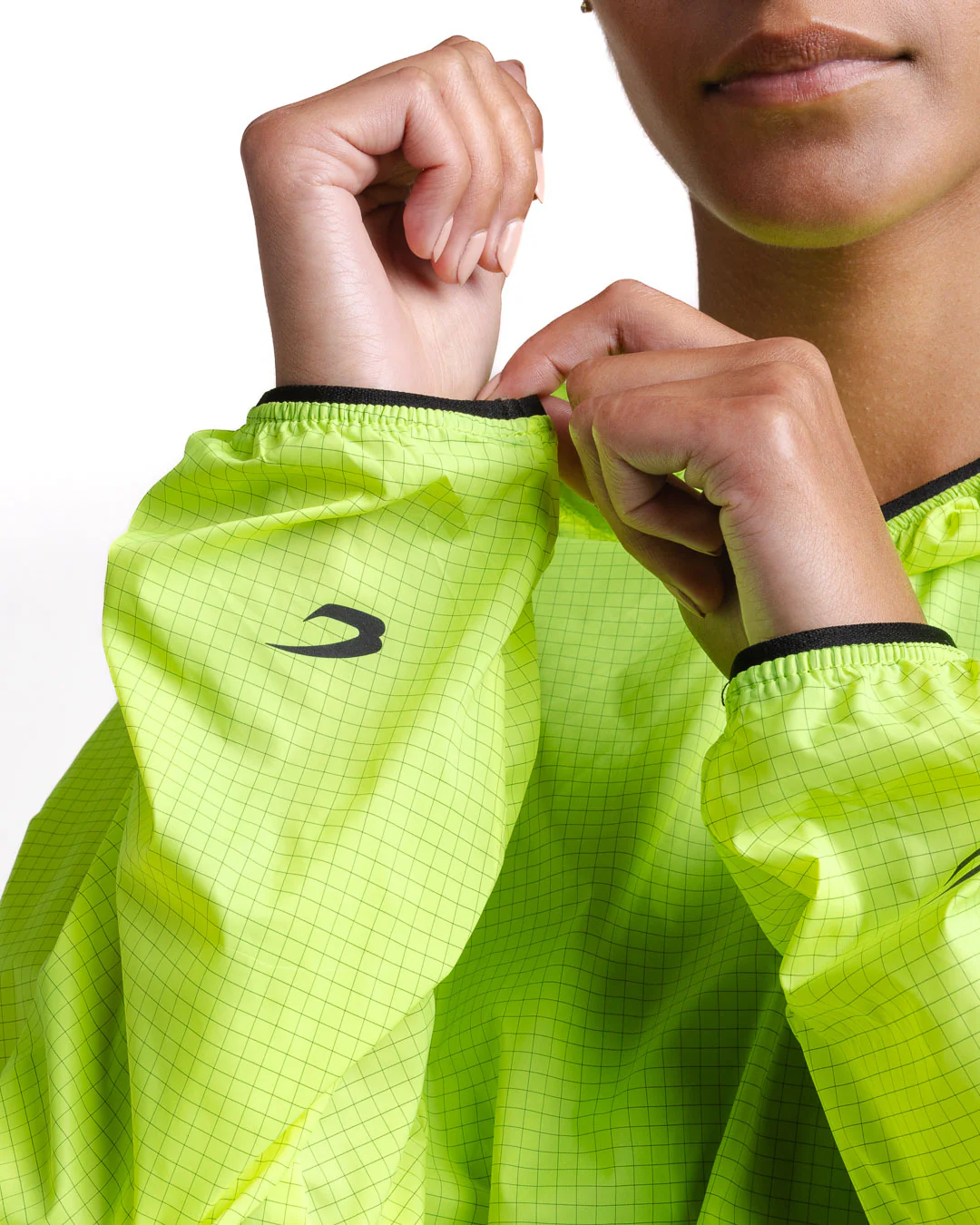 Genaro Cropped Windbreaker Hoodie - Neon Yellow - Image 7