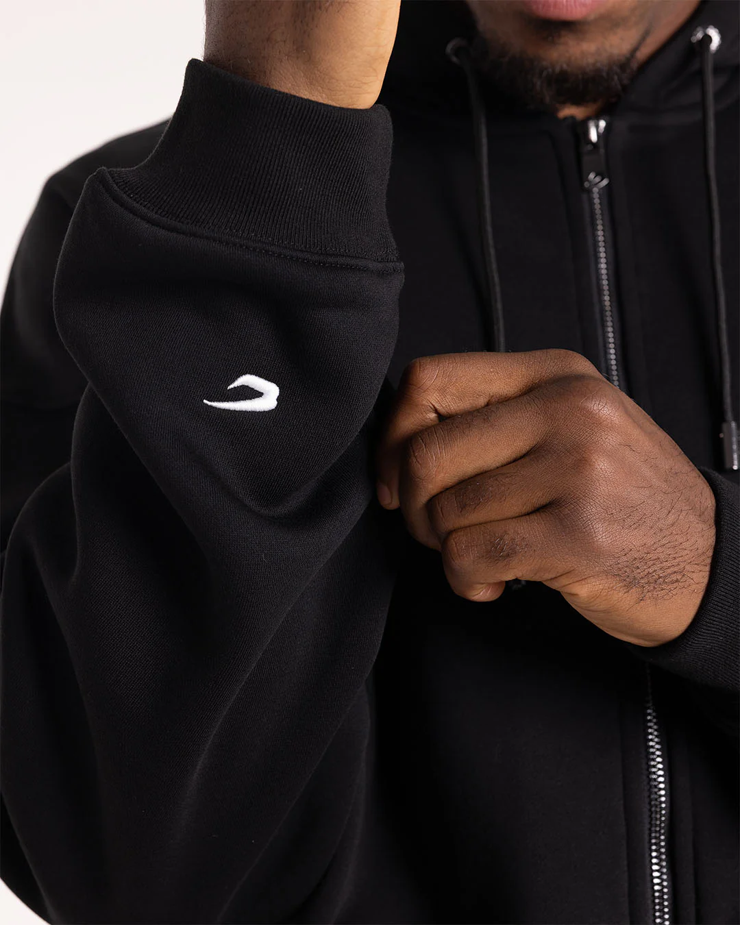 Johnson Zip Up Hoodie - Black - Image 5