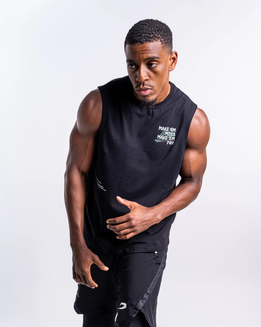 Make 'Em Miss Muscle Tank - Black - Image 4