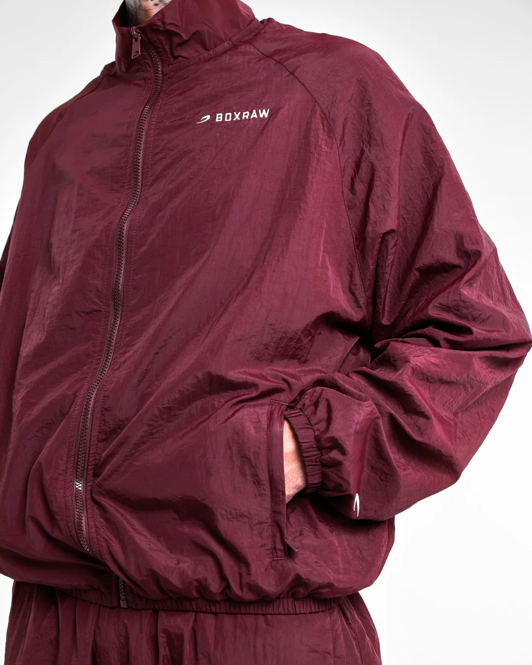 Saxton Track Jacket - Burgundy - Image 13