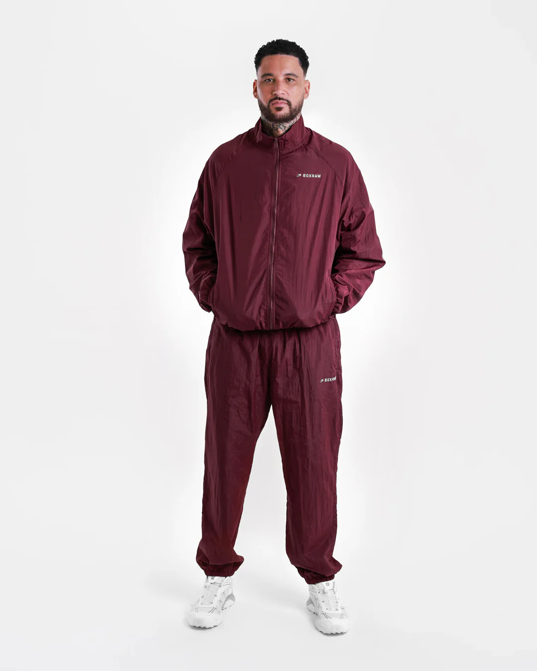 Saxton Track Jacket - Burgundy - Image 14