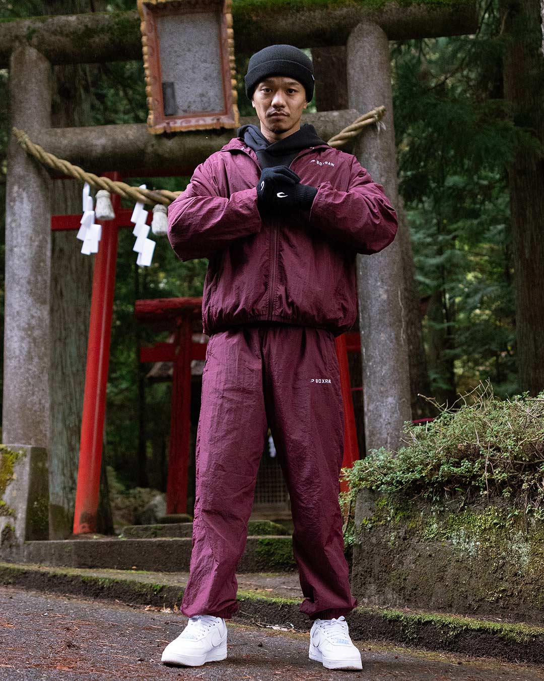 Saxton Track Jacket - Burgundy - Image 3