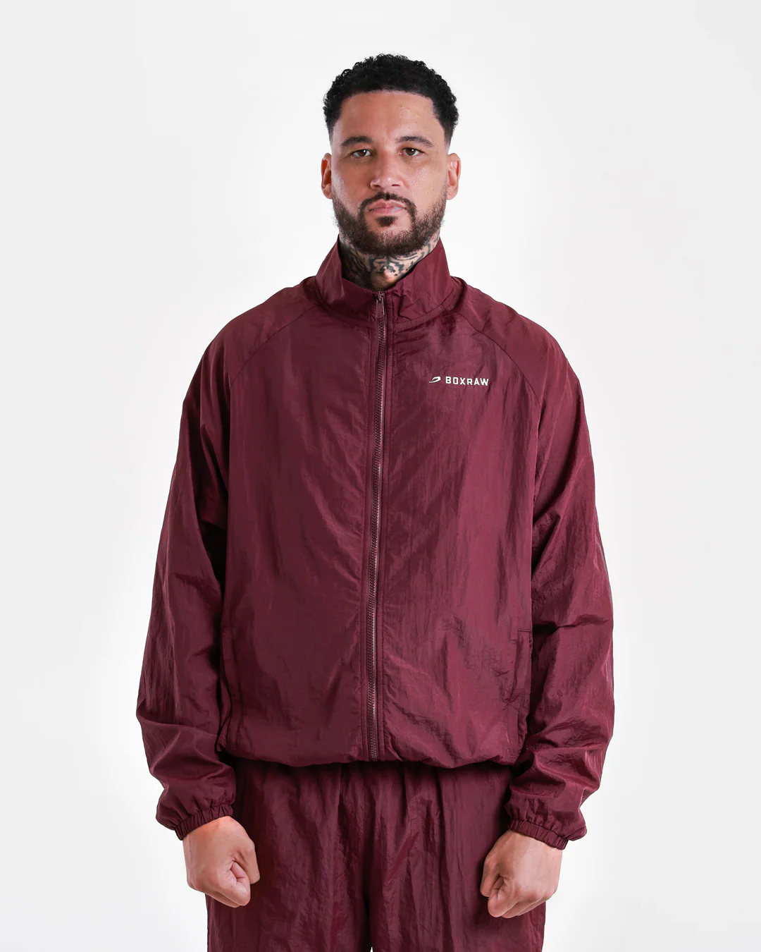 Saxton Track Jacket - Burgundy - Image 4