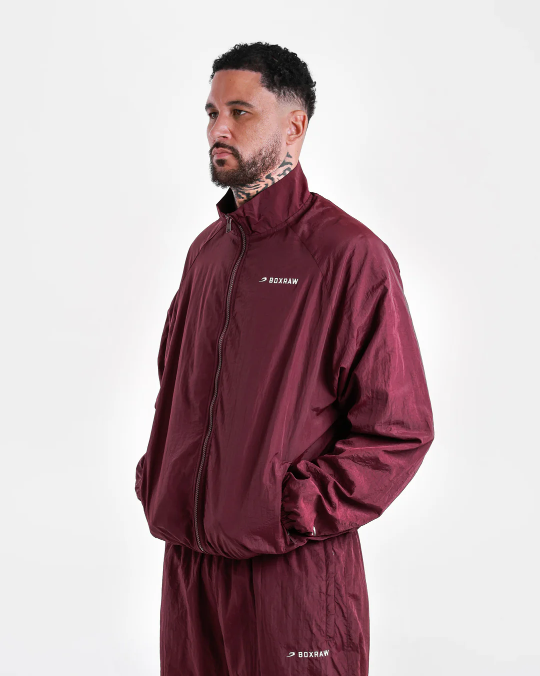 Saxton Track Jacket - Burgundy - Image 5