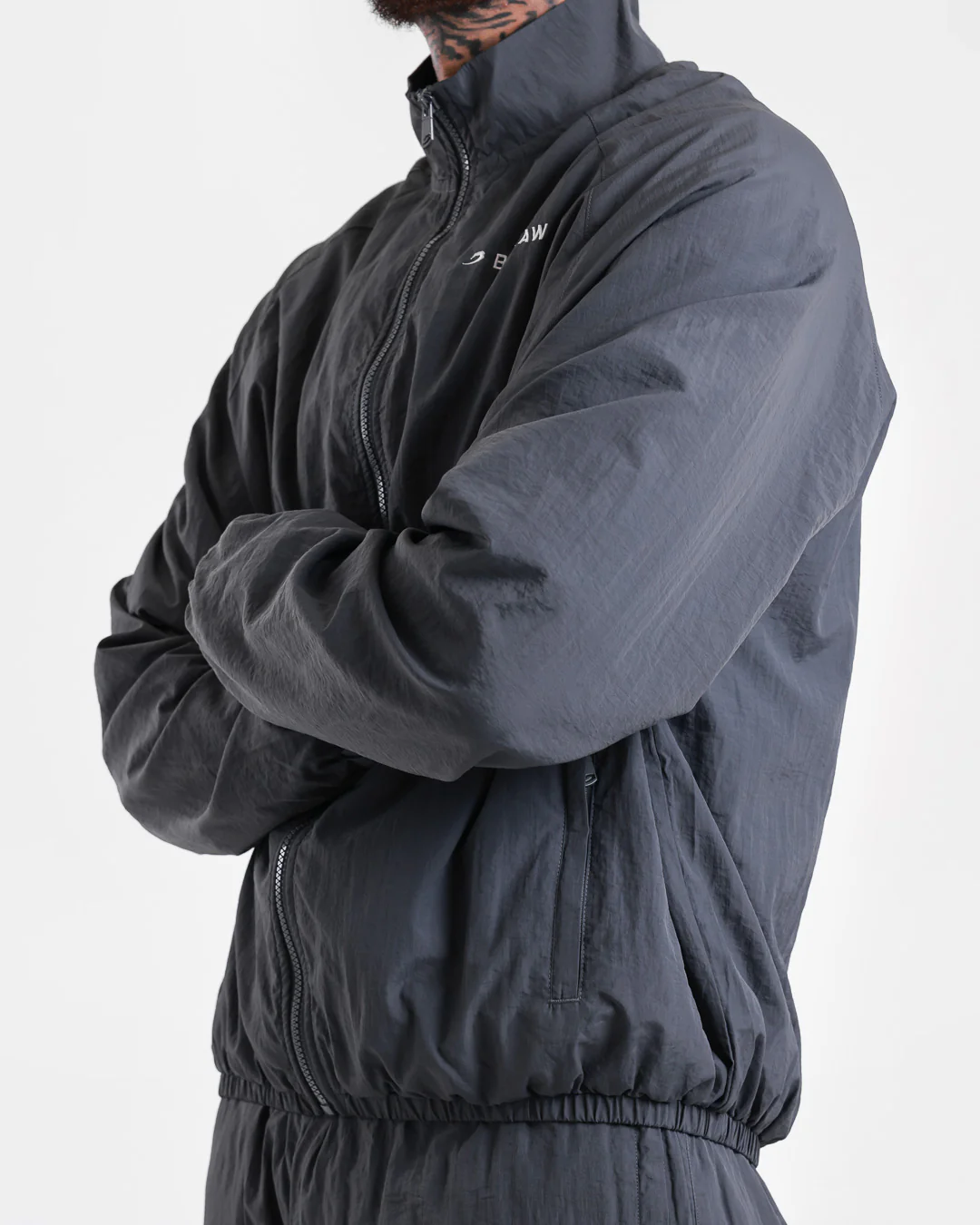 Saxton Track Jacket - Charcoal - Image 8