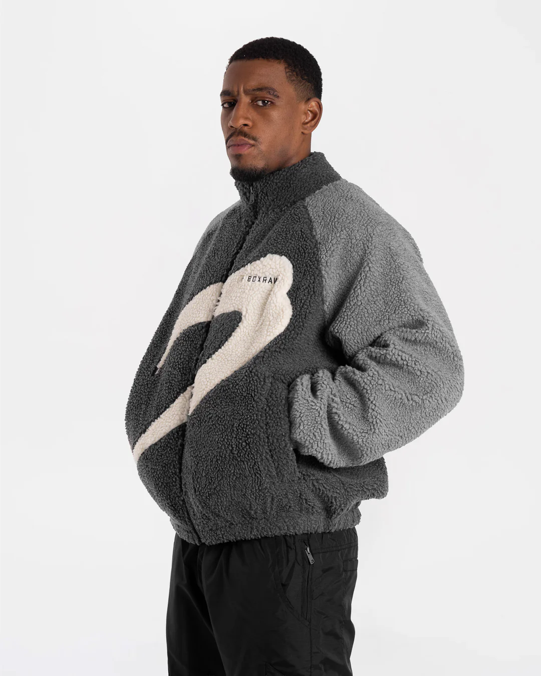 Walker Sherpa Jacket - Charcoal/Grey - Image 5