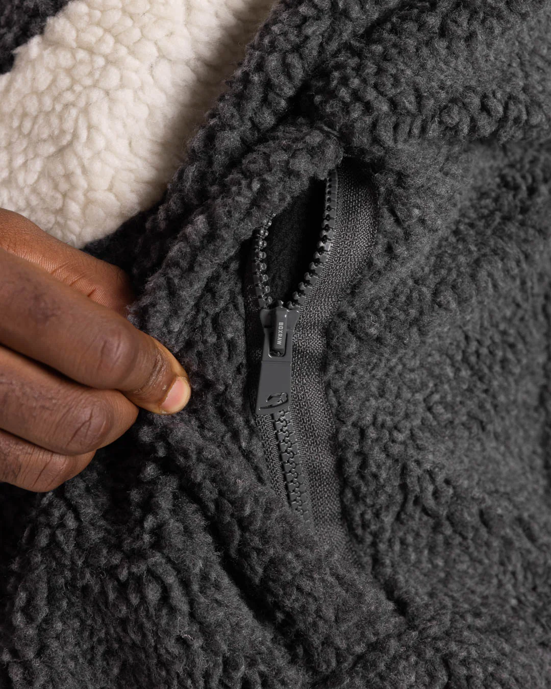 Walker Sherpa Jacket - Charcoal/Grey - Image 9