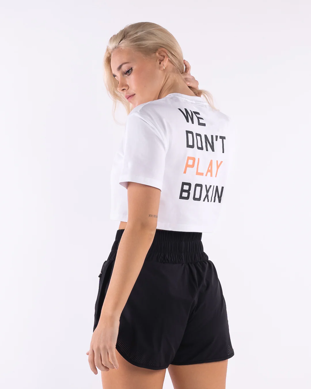 We Don't Play Boxing Crop T-Shirt - White - Image 5