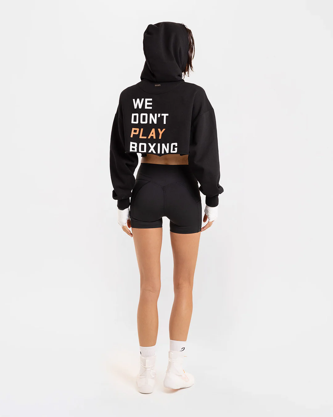 We Don't Play Boxing Cropped Hoodie - Black - Image 7