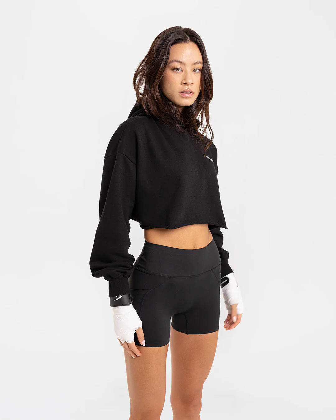 We Don't Play Boxing Cropped Hoodie - Black - Image 9