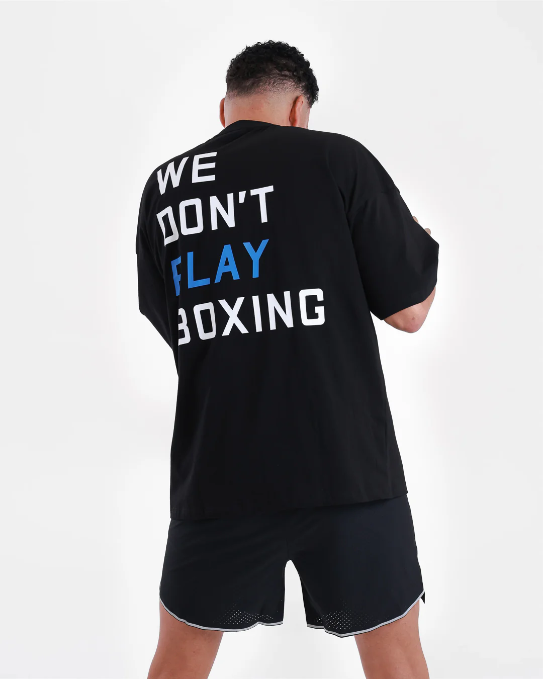 We Don't Play Boxing Oversized T-Shirt - Black/Blue - Image 5