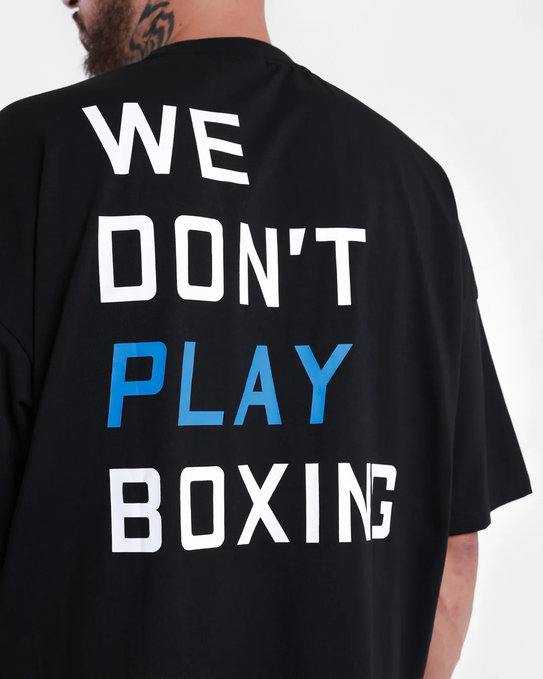We Don't Play Boxing Oversized T-Shirt - Black/Blue - Image 8