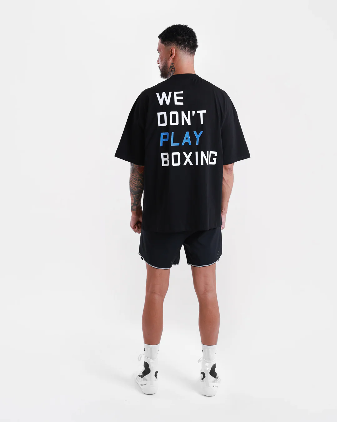 We Don't Play Boxing Oversized T-Shirt - Black/Blue - Image 9