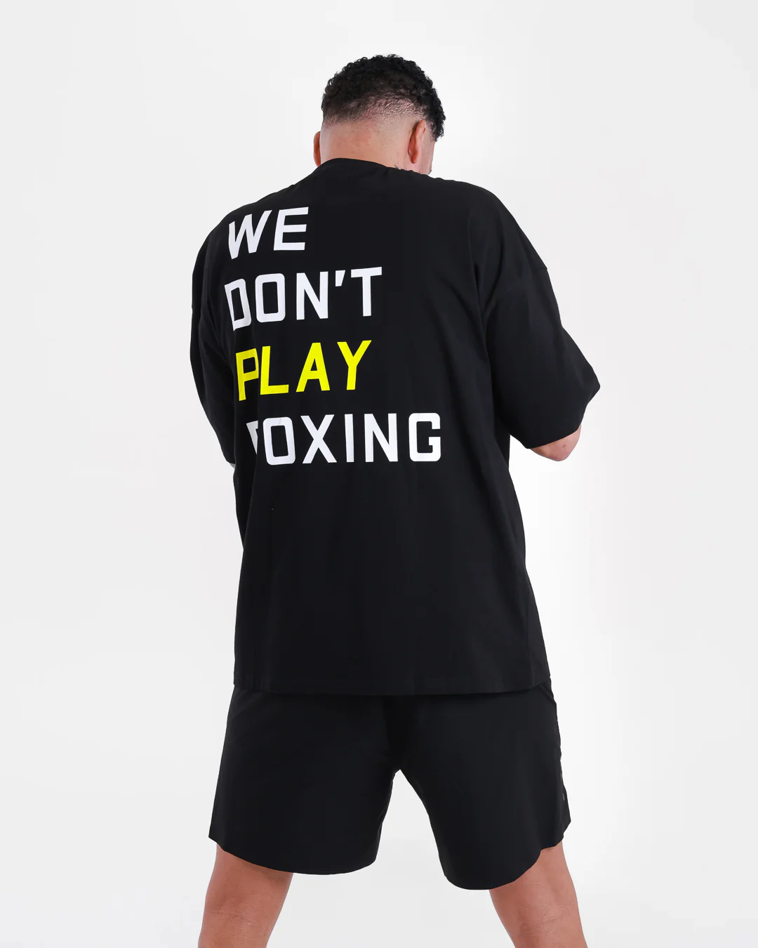 We Don't Play Boxing Oversized T-Shirt - Black/Yellow - Image 6
