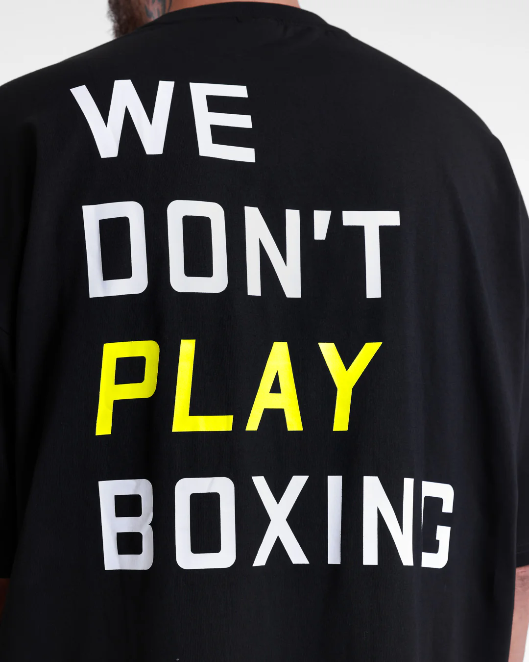 We Don't Play Boxing Oversized T-Shirt - Black/Yellow - Image 8
