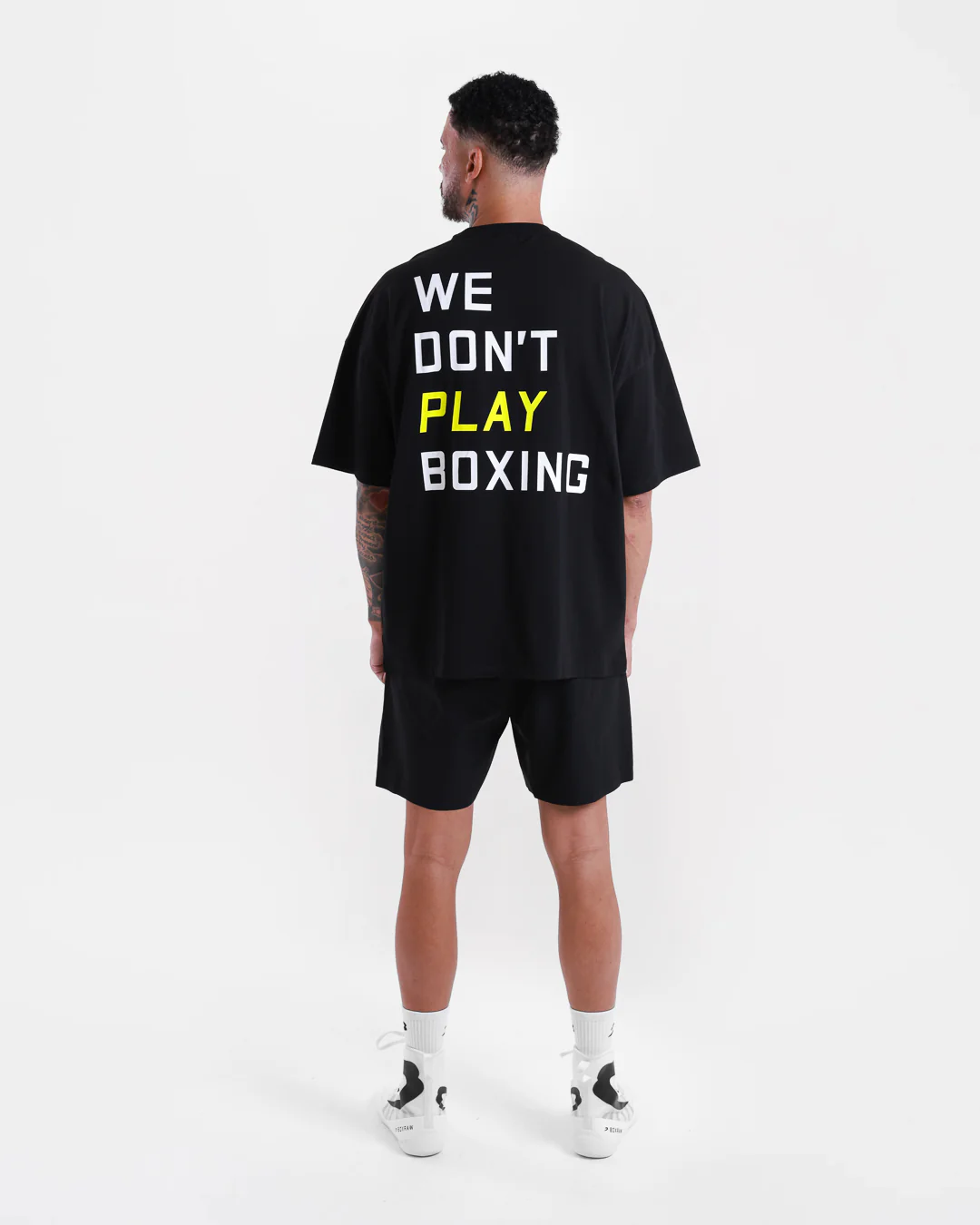 We Don't Play Boxing Oversized T-Shirt - Black/Yellow - Image 9
