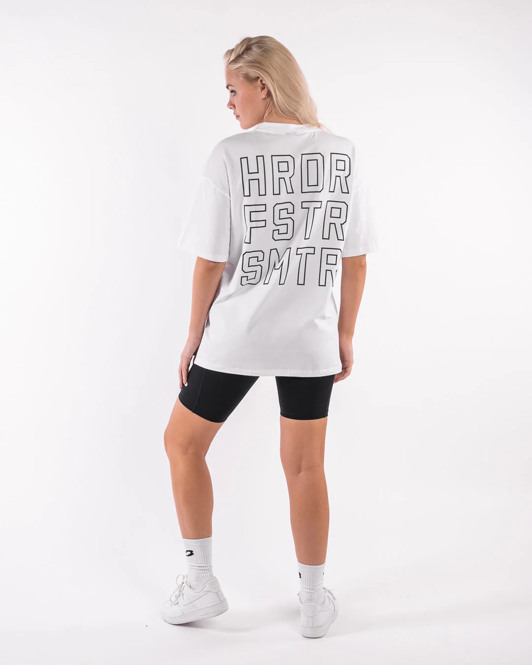HRDR FSTR SMTR Oversized T-Shirt - White - Image 3