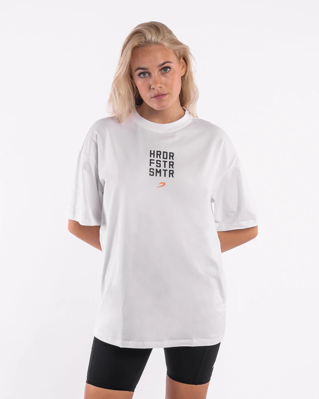 HRDR FSTR SMTR Oversized T-Shirt - White - Image 4