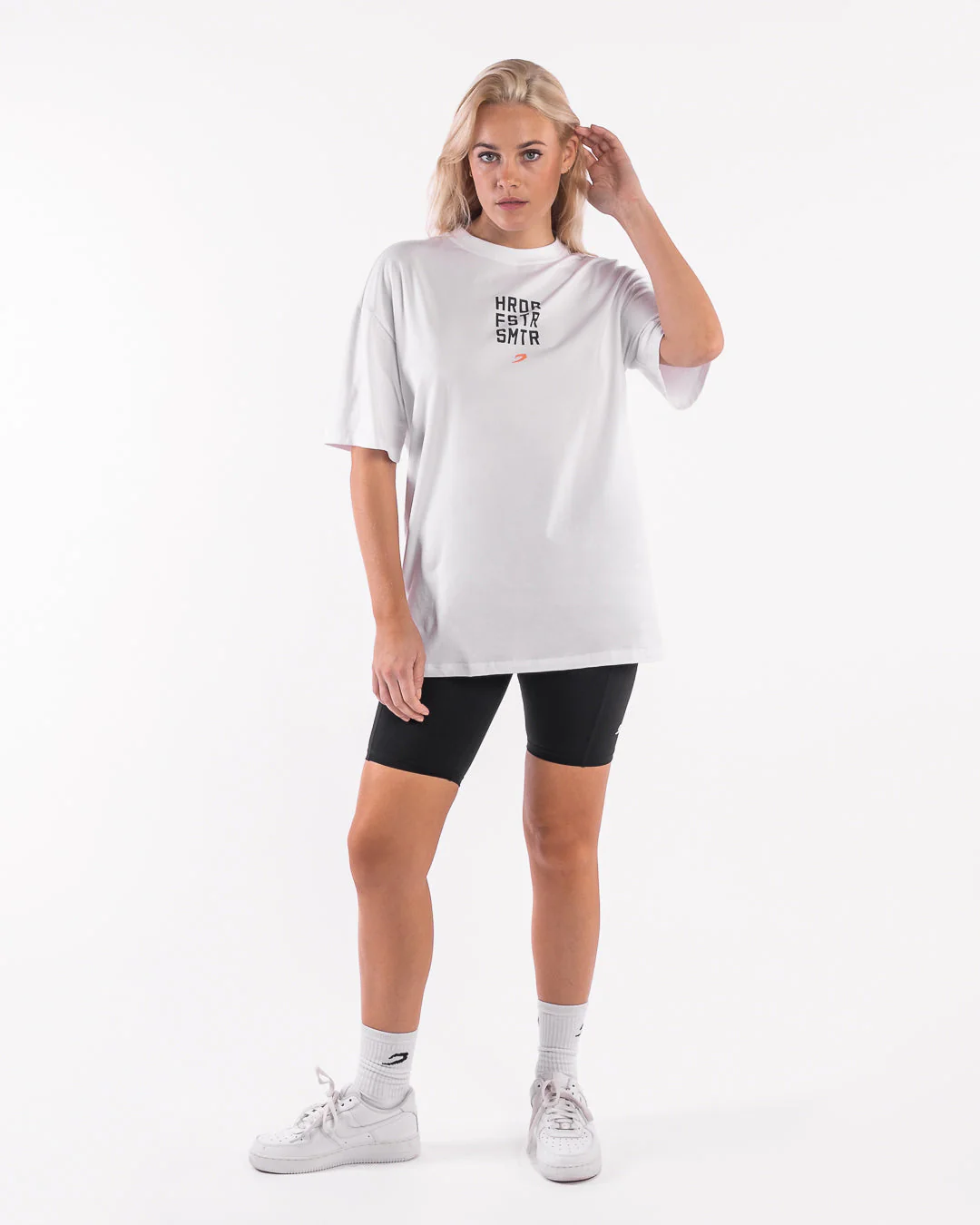 HRDR FSTR SMTR Oversized T-Shirt - White - Image 6