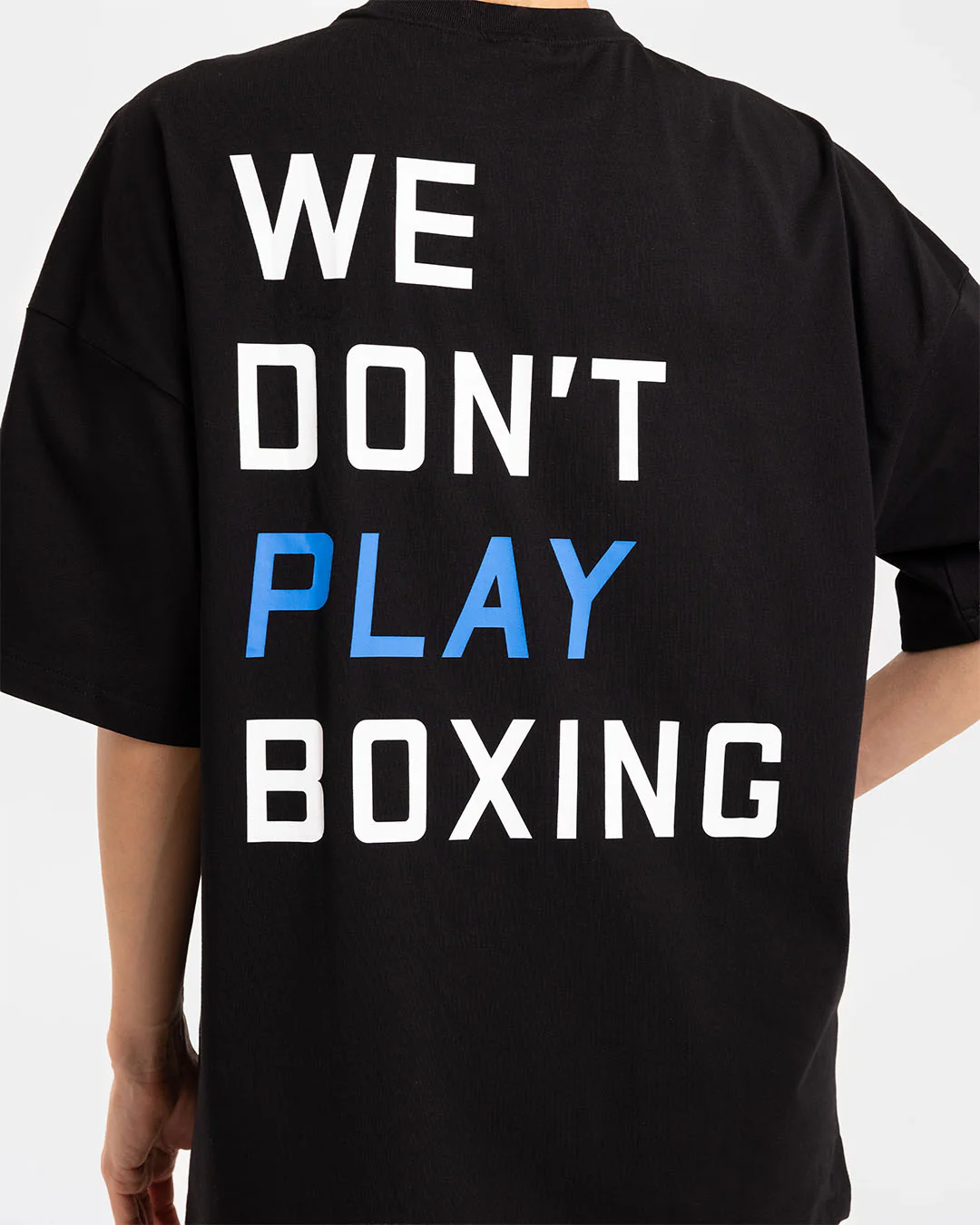 We Don't Play Boxing Oversized T-Shirt - Black/Blue - Image 5