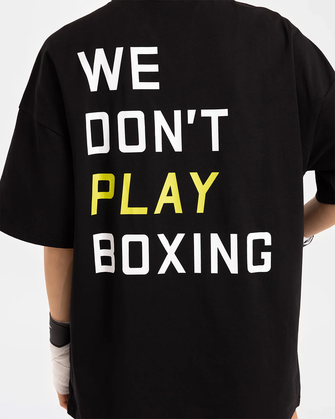 We Don't Play Boxing Oversized T-Shirt - Black/Yellow - Image 5