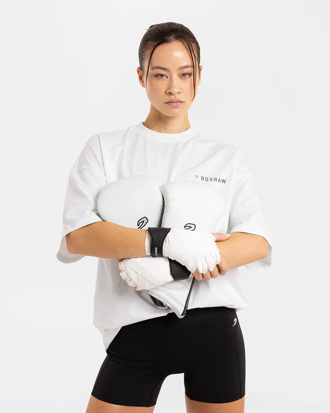 We Don't Play Boxing Oversized T-Shirt - White/Pink - Image 7